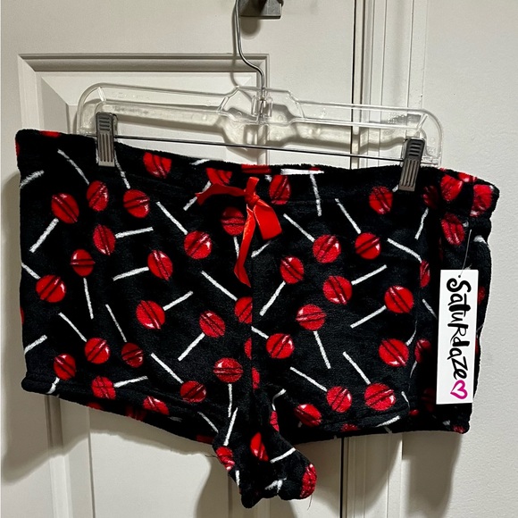 NWT Saturdaze ♥️ plush lollipop theme plus size pajama shorts - Picture 9 of 11